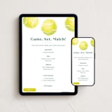 "Painted Tennis Party" - Online Party Invitations in Sunshine by Holly Whitcomb - Mobile + desktop layout