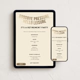 "Retirement banner" - Online Party Invitations in Latte by Creo Study - Mobile + desktop layout