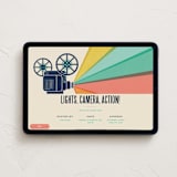 "Movie Night!" - Online Party Invitations in Cream by Robert and Stella - Desktop layout