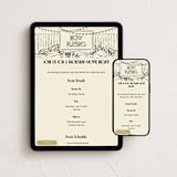 "Now Playing!" - Online Party Invitations in Cream by Emily Sabol Goss - Mobile + desktop layout