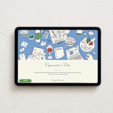 "Paperwork and Pals" - Online Party Invitations in Denim by Corinne Malesic - Desktop layout