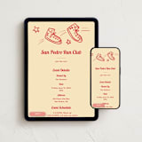 "Run Club Shoes" - Online Party Invitations in Cream by Becky Nimoy - Mobile + desktop layout