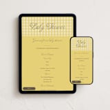 "Scalloped Gingham" - Online Party Invitations in Lemonade by Brianne Larsen - Mobile + desktop layout