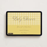 "Scalloped Gingham" - Online Party Invitations in Lemonade by Brianne Larsen - Desktop layout