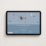 "Special Delivery" - Online Party Invitations in Bluebell by Hudson meet Rose - Desktop layout