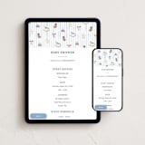 "Pinstripe" - Online Party Invitations in Cloud by Sarah Knight - Mobile + desktop layout