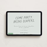 "Bring diapers" - Online Party Invitations in Mint by Lea Delaveris - Desktop layout