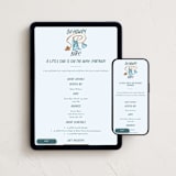 "Oh Howdy Baby!" - Online Party Invitations in Blueberry by Marjie Fedak - Mobile + desktop layout