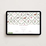 "Trellis" - Online Party Invitations in Mulberry by Sarah Knight - Desktop layout