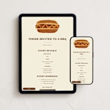 "BBQ" - Online Party Invitations in Mustard by Gwen Bedat - Mobile + desktop layout