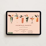 "Mid Mod Party" - Online Party Invitations in Peach Fizz by Three Kisses Studio - Desktop layout