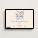 "Shindig" - Online Party Invitations in Champagne by Paper Sun Studio - Desktop layout