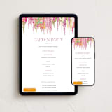 "whimsical garden" - Online Party Invitations in Peony by Erin Deegan - Mobile + desktop layout