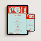 "Join us for Dinner" - Online Party Invitations in Pool by Zani van Zyl - Mobile + desktop layout