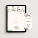 "Hook, Line, Party Time" - Online Party Invitations in Seashell by Sarah Rosenthal - Mobile + desktop layout