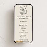 "Dinner Doodles" - Online Party Invitations in Bone by Inkblot Design - Mobile layout
