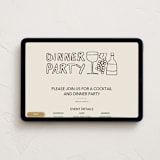 "Dinner Doodles" - Online Party Invitations in Bone by Inkblot Design - Desktop layout