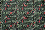"Holly Branches" - Mitt and Potholder Set in Holly by Kristen Smith - Detail