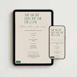 "Modern Stack" - Online Rehearsal Dinner Invitations in Sand by Robert and Stella - Mobile + desktop layout