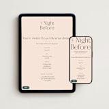 "Classic Modern" - Online Rehearsal Dinner Invitations in Almond by Morgan Kendall - Mobile + desktop layout