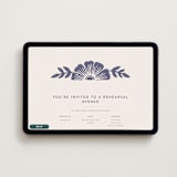 "Block Print Frame" - Online Rehearsal Dinner Invitations in Twilight by Katharine Watson - Desktop layout