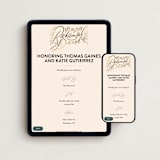 "Dinner Fleur" - Online Rehearsal Dinner Invitations in Almond by Julie Murray - Mobile + desktop layout