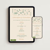 "Eating and drinking" - Online Rehearsal Dinner Invitations in Kale by Creo Study - Mobile + desktop layout