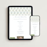 "Patterned florals" - Online Rehearsal Dinner Invitations in Powder by Creo Study - Mobile + desktop layout