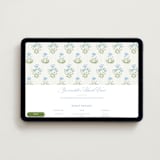 "Patterned florals" - Online Rehearsal Dinner Invitations in Powder by Creo Study - Desktop layout