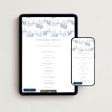 "Coastal Toile" - Online Rehearsal Dinner Invitations in Periwinkle by Jenna Holcomb - Mobile + desktop layout