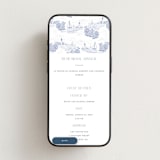 "Coastal Toile" - Online Rehearsal Dinner Invitations in Periwinkle by Jenna Holcomb - Mobile layout