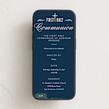 "Stately Cross" - Online Religious Milestone Invitations in Navy by Beth Schneider - Mobile layout