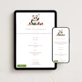 "Little Panda" - Online Religious Milestone Invitations in Lotus by Vera Lim - Mobile + desktop layout
