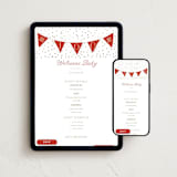 "100 Bunting Confetti" - Online Religious Milestone Invitations in Cotton by Becky Nimoy - Mobile + desktop layout