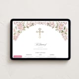 "Wildflower Frame" - Online Religious Milestone Invitations in Rose by Jenna Holcomb - Desktop layout