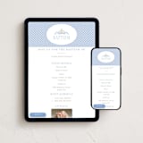 "Ribbon and Cross" - Online Religious Milestone Invitations in Celestial by Olivia Raufman - Mobile + desktop layout