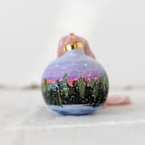 "Winter Pine Sunset Ornament - 14" - Ornaments in multicolor by Weronika Zubek