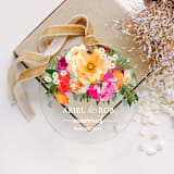 "Personalized Acrylic Yellow Poppies Married Ornament, Set of 1" - Ornaments in multicolor by Iveta Abolina