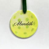 "Personalized Pickleball Ceramic Ornament" - Ornaments in yellow by Holly Whitcomb