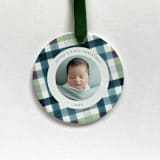 "Personalized Baby Photo Ornament - Milton Plaid" - Ornaments in multicolorassorted-colors by Holly Whitcomb