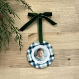 "Personalized Baby Photo Ornament - Milton Plaid" - Ornaments in multicolorassorted-colors by Holly Whitcomb