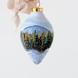 "Snowy Pines Ornament - 29" - Ornaments in green by Weronika Zubek