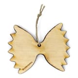 "Wooden Silkscreen Farfalle Pasta Ornament" - Ornaments in yellow by Shannon Broder