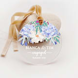 "Personalized Acrylic Blue Hydrangea Bouquet Ornament, Set of 1" - Ornaments in pink by Iveta Abolina