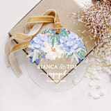 "Personalized Acrylic Blue Hydrangea Bouquet Ornament, Set of 1" - Ornaments in pink by Iveta Abolina