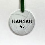 "Personalized Volleyball Ceramic Ornament" - Ornaments in white by Holly Whitcomb
