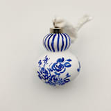 "Blue Floral Retro Finial Ornament" - Ornaments in blue by Sarah Hall