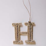 "Personalized Handmade Letter Ornament - Large H" - Ornaments in silver by Courtney Bedi