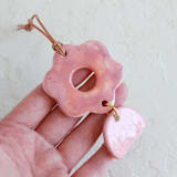 "Abstract Flower Mini Wall Hanging/Ornament" - Ornaments in pink by Quiet Clementine