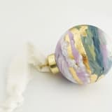 "Nature Heals - Ceramic Painted Christmas Ornament" - Ornaments in pink by Johanne Dziemian